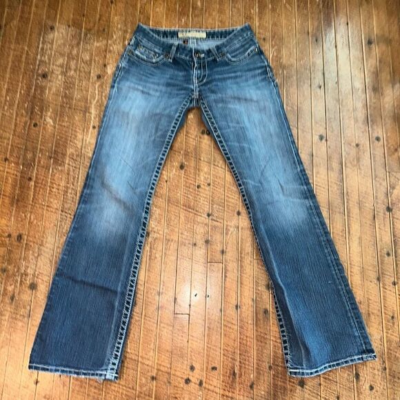 BKE distressed Stella western 26x31.5 bootcut jeans - Picture 1 of 5